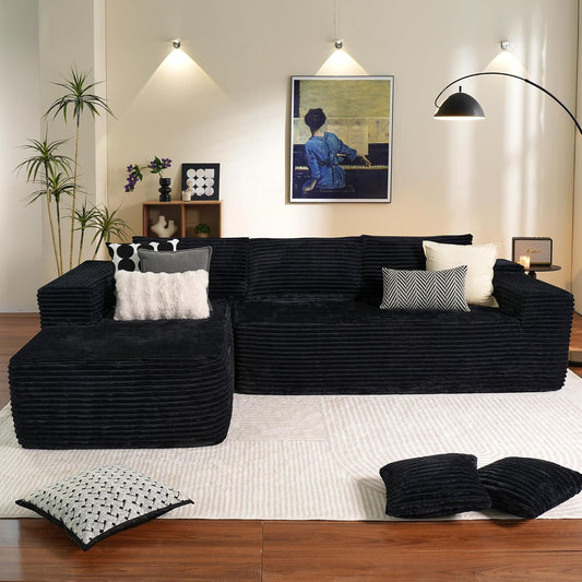 ovios 104" Cloud Sectional Couch with L-Shape Chaise,Modern Modular Sofa with Deep Seat