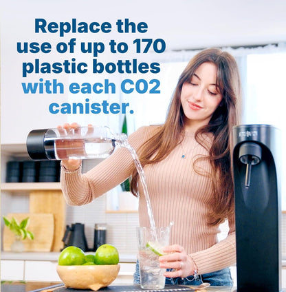 Soda Sense Easy Connect 60L CO2 Exchange Canister – 1 Pack, Replacement for Quick Connect Cylinder – Compatible with SodaStream PINK Snap-On Machines ONLY, Including ART, TERRA, ENSO & DUO