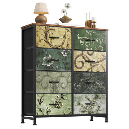 Sweetcrispy 8 Drawer Fabric Dresser, Tall Storage Tower for Bedroom
