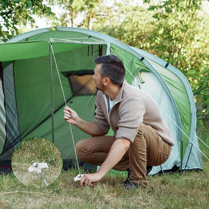 Hicarer 60 Pcs 20 Pcs 8'' Screw in Tent Stakes Heavy Duty Ground Metal Stakes for Inflatables with Hex Head Driver for Outdoor Camping Tent Inflatable Garden Decor (Luminous White)