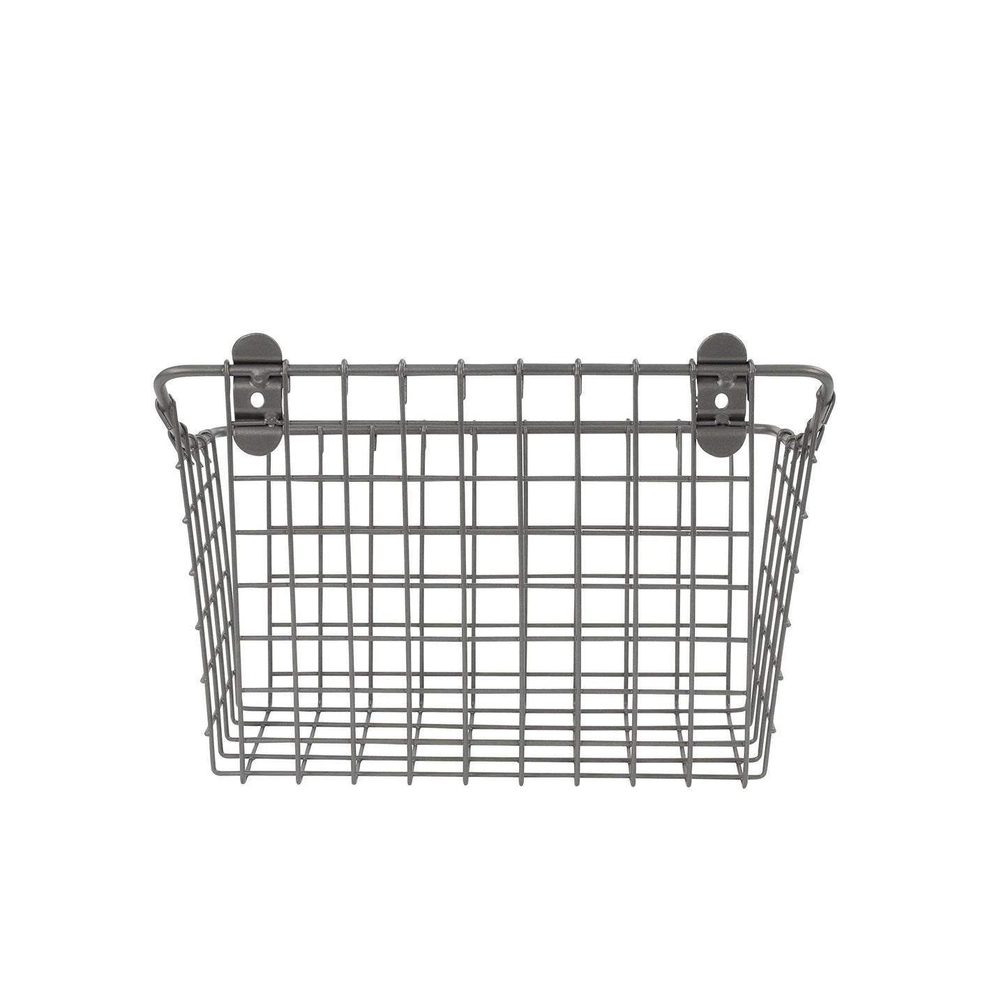 Spectrum Large Wall Mounted Wire Basket Industrial Gray Kitchen Wall Mount Organizer Storage