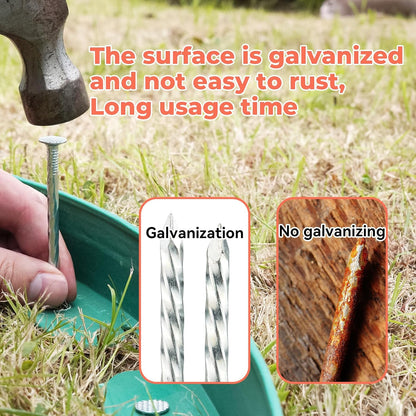 8" Heavy Duty Spiral Landscape Spikes - Solid Galvanized Metal Garden Stakes for Fixing Paver Edging, Weed Barriers, Artificial Turf, Tent and More (100 Pack)