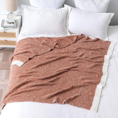 MIULEE Fall Rust Super Soft Throw Blanket for Bed, Twin Size Cozy Fluffy Warm Blankets Knit Blankets for Couch, Sofa, Chair, Living Room, Camping, Picnic, 60 x 80 inch