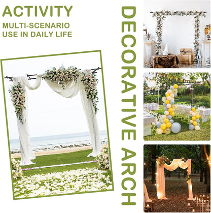 Outvita 7Ft Garden Arch Arbor, Steel Frame Stand Trellis, Arbour Archway for Wedding Ceremony Decoration Plant Climbing Rose Vines Lawn Courtyard Patio Black