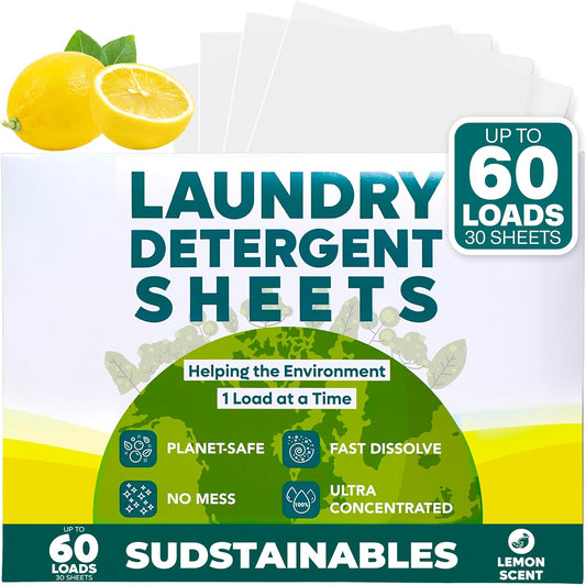 Sudstainables Laundry Detergent Sheets (60 Loads) – Eco-Friendly, Zero Waste, Plastic-Free Laundry