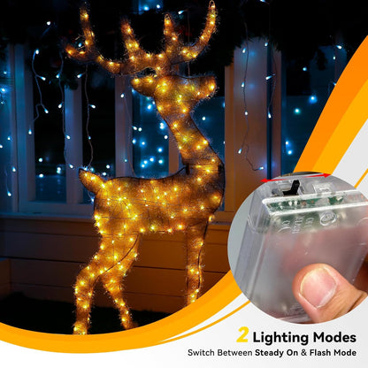 4 Pack 60LED Halloween Fairy Lights Battery Operated - 20FT Twinkle Lights with 2 Lighting Modes Indoor Outdoor, Waterproof Led Fairy String Lights for Christmas, Bedroom, Dorm, DIY Decor, Orange