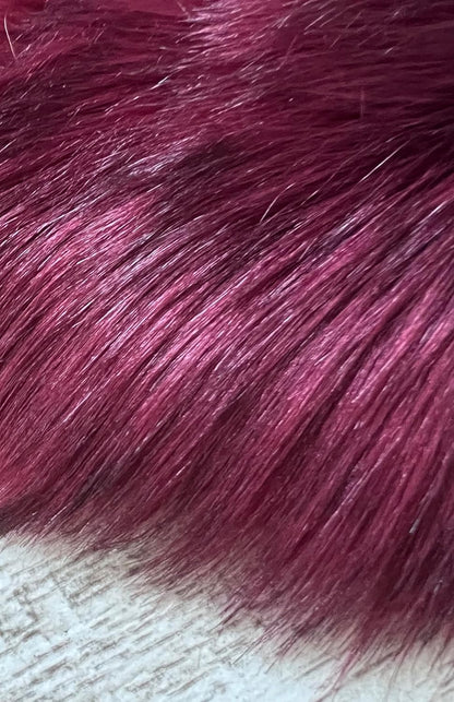 LAMBZY Faux Sheepskin Super Soft Hypoallergenic Free Shape Silky Shag Rug, Luxury Shaggy Plush Carpet for Bedrooms Living Kids Room Sofa Rugs (Burgundy, Sexto 6 Pelts 6'x6')