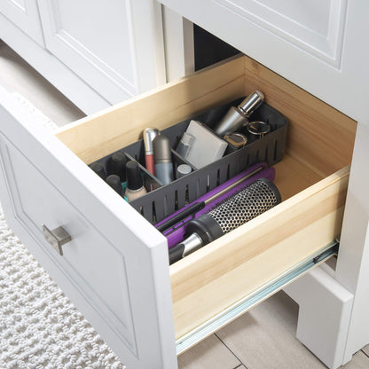Simplify 4 Compartment Stackable Bin with Adjustable Dividers | Drawer Organizer | Storage Basket |