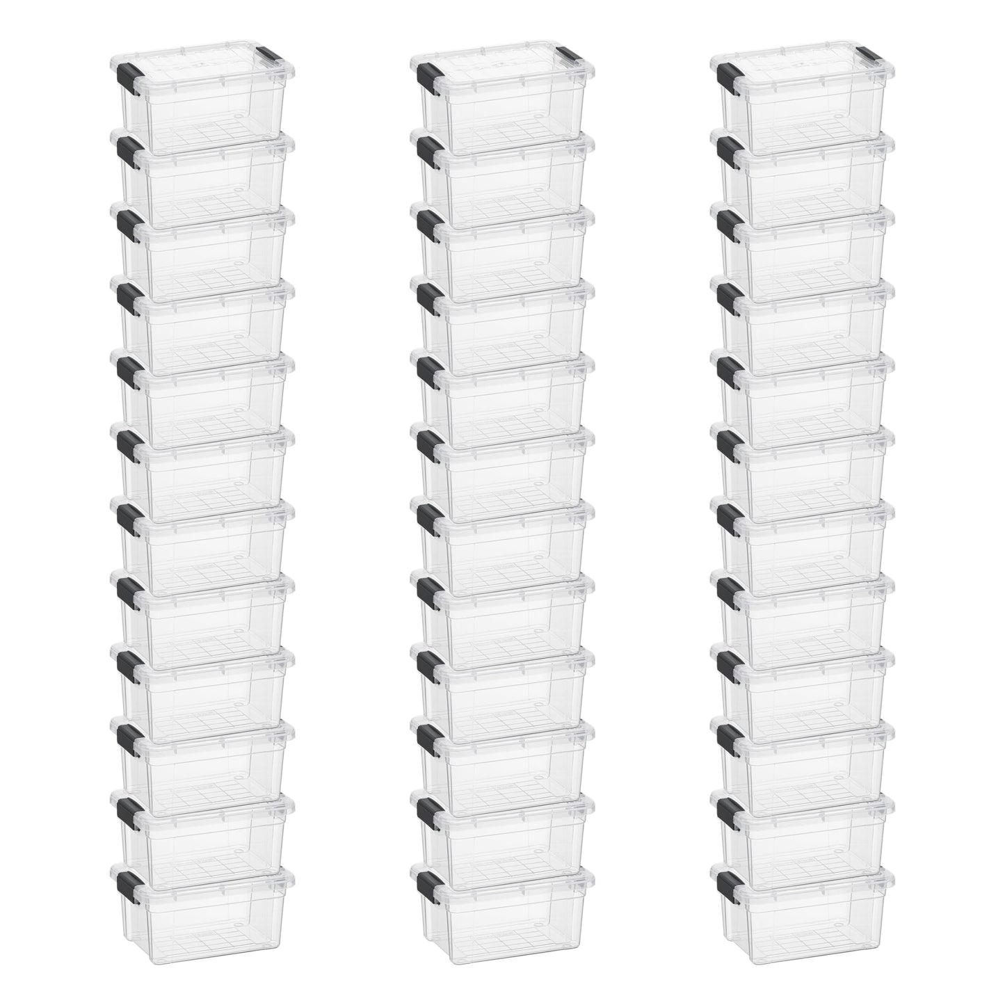 Superio Clear Storage Box with Lid, 3.5 Quart Plastic Container Bins for Organizing, Stackable