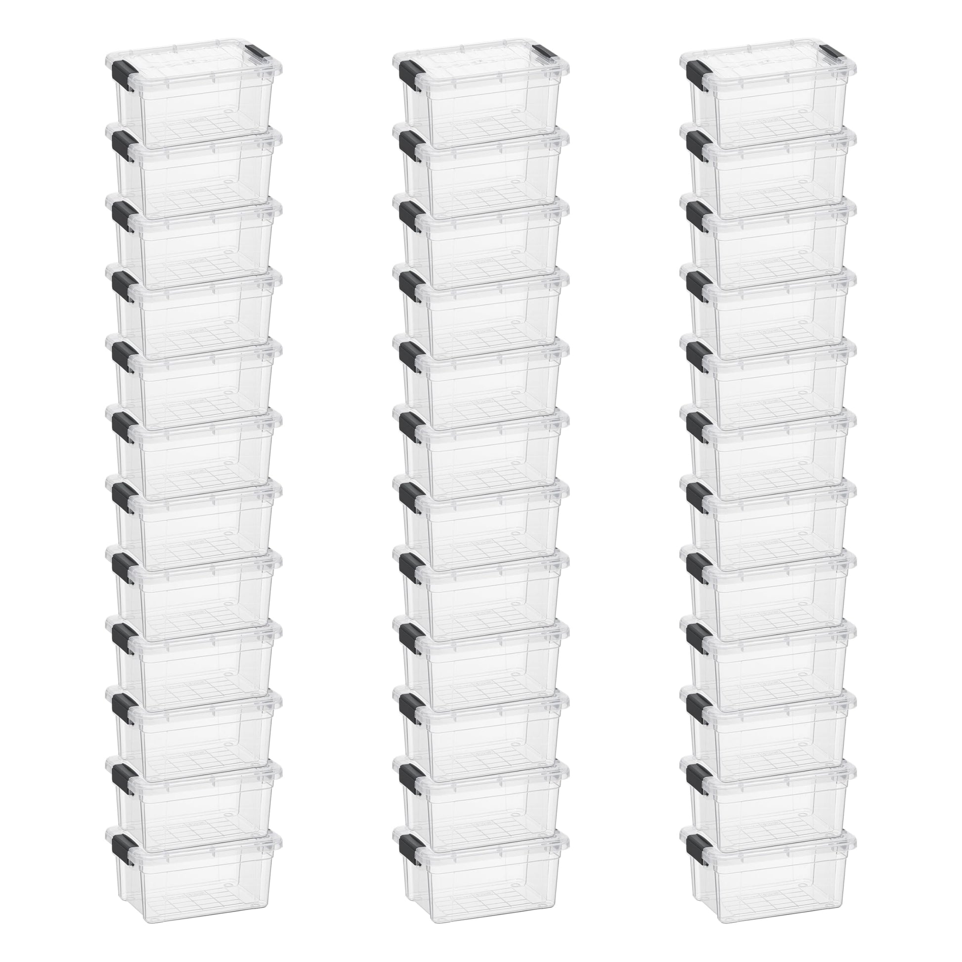 Superio Clear Storage Box with Lid, 3.5 Quart Plastic Container Bins for Organizing, Stackable