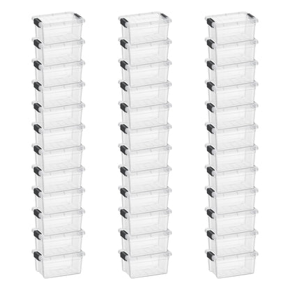 Superio Clear Storage Box with Lid, 3.5 Quart Plastic Container Bins for Organizing, Stackable