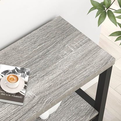 FOLUBAN Console Tables for Entryway, Sofa Table with 3 Tier Storage for Living Room Hallway Foyer Behind Couch, Rustic Light Grey