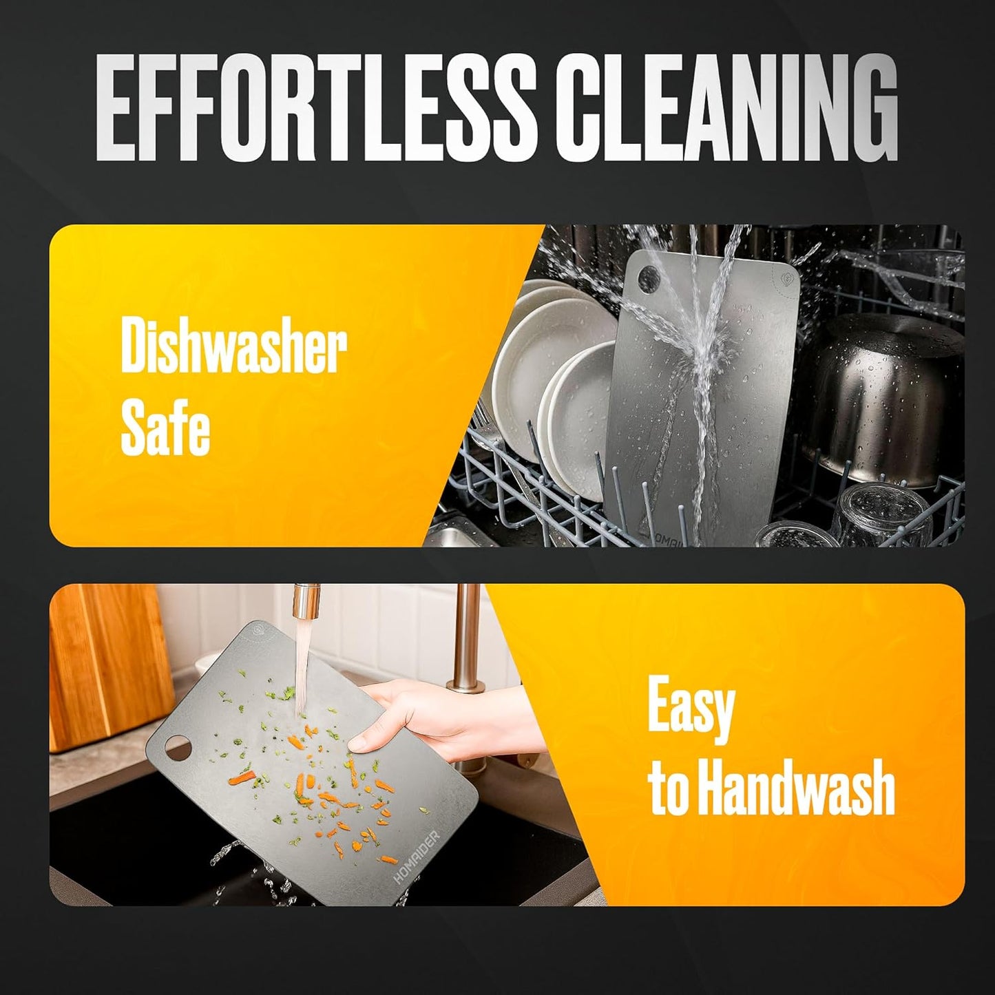 Titanium Cutting Board – Pure Titanium Chopping Board for Kitchen – Non-Toxic, Microplastic-Free, Double-Sided, Dishwasher Safe, Durable Metal Cutting Board