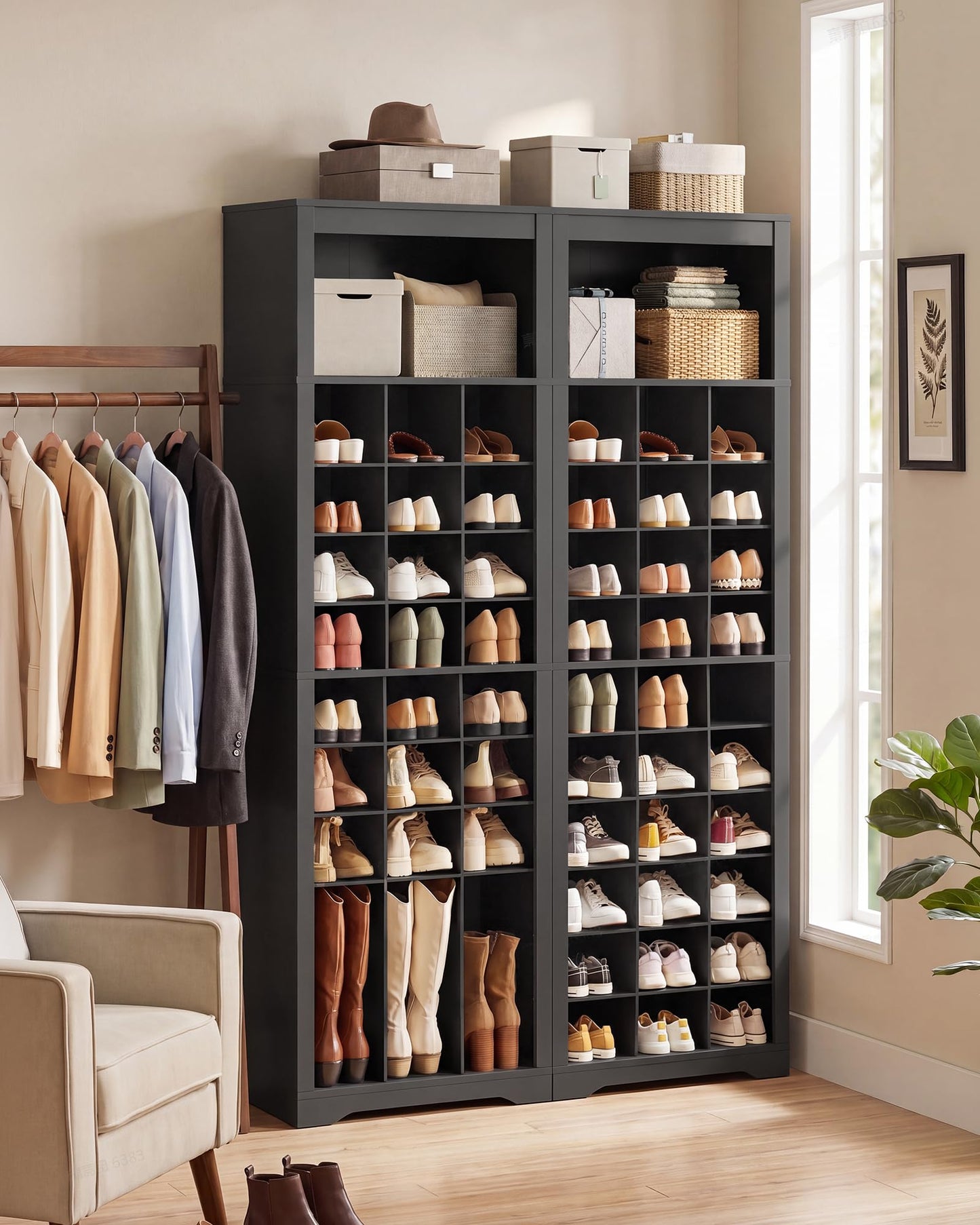 VASAGLE Shoe Storage Cabinet, 10 Tier Shoe Rack Organizer, Holds Up to 30 Pairs of Shoes, for