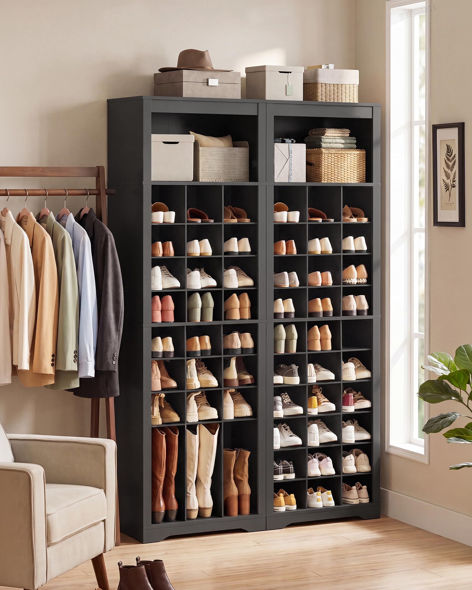 VASAGLE Shoe Storage Cabinet, 10 Tier Shoe Rack Organizer, Holds Up to 30 Pairs of Shoes, for