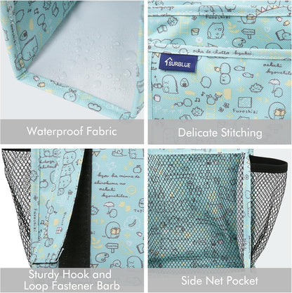 Surblue Bedside Caddy Hanging Bed Organizer Storage Bag Pocket for Bunk and Hospital Beds, College Dorm Rooms Baby Bed Rails, Camp 8 Pockets, (Large, Cartoon)