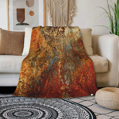 HGOD DESIGNS Brown Rust Colorful Metal Rusty Steel Iron Structure Blanket Throw Blanket Soft Comfortable for Sofa Chair Bed Office 40" x50