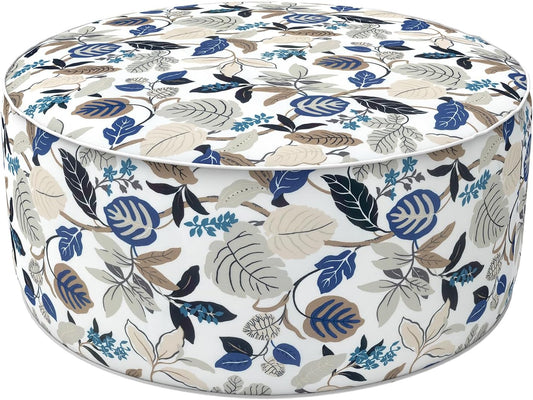 LVTXIII Indoor/Outdoor Inflatable Ottoman, D31 x H14 Inch Large Round Ottoman, All Weather Foot