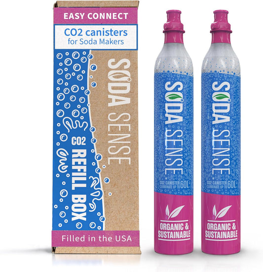 Soda Sense Easy Connect 60L CO2 Exchange Canister – 2 Pack, Replacement for Quick Connect Cylinder
