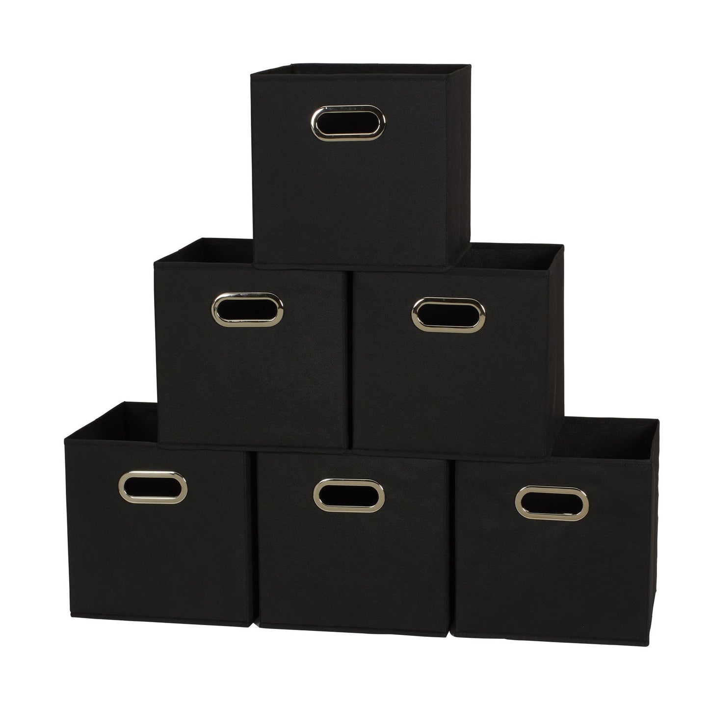 Household Essentials Foldable Fabric Storage Bins 6 Piece Set, Strong Poly-Woven Fabric, Sturdy