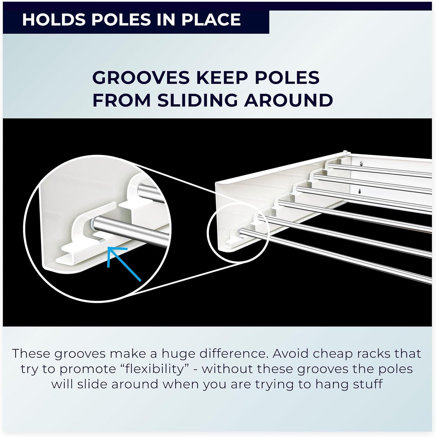 MODERN-X Wall Mounted Clothes Drying Rack with 6 Swivel arms, 35”Wide, 26 Linear ft of Laundry Drying Rack Space, 6 Collapsible Aluminum rods, 2X Drying Capacity, Space Organizer Holds up to 60lbs