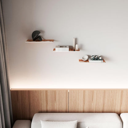 RWA Unique Live Edge Floating Shelf for Wall - Stylish Hanging Shelves for Room Wall Bedroom Bathroom Office Decor, Epoxy and Wood Wall Shelf Plank - Elegant Wall Mounted Shelves (white, 12x6")