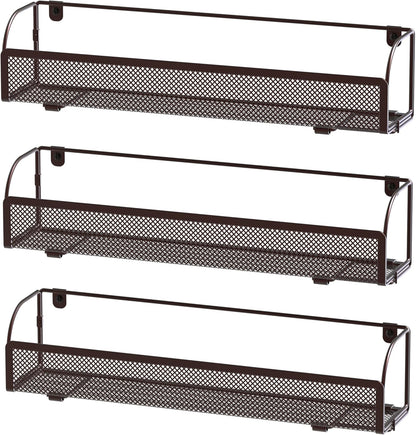 Simple Houseware Wall Mounted Spice Rack Shelves Organizer, Bronze, 3-Pack