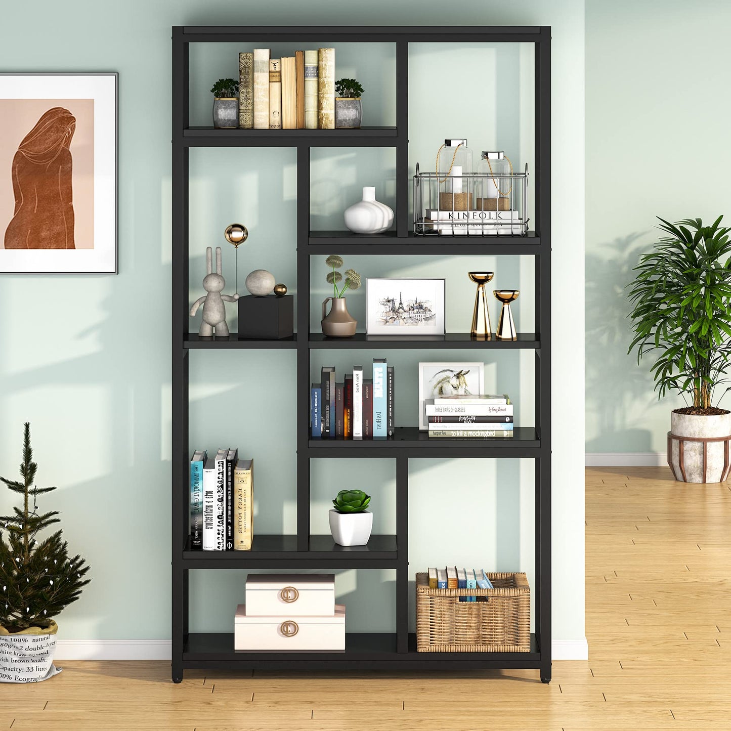 Tribesigns 79 Inch Bookshelf, 7-Tier Tall Bookcase with 10-Open Shelf