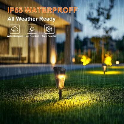 Solar Lights Outdoor Pathway 6 Pack, Solar Pathway Lights Outdoor Auto On/Off Waterproof Garden Landscape Lighting for Path, Yard, Walkway, Driveway, Lawn, Patio, Outside Decor, Warm White