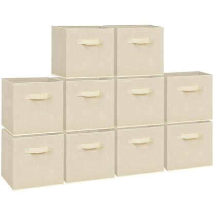 STORAGEIDEAS 11 Inch Fabric Storage Cubes, Sturdy Foldable Storage Bins, Heavy Duty Cube Organizer
