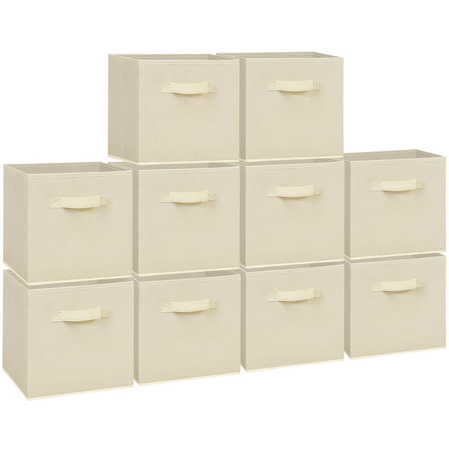 Easi Storage Cubes, 11 Inch Storage Bins, Set of 10, Foldable Fabric Cube Storage Organizer With