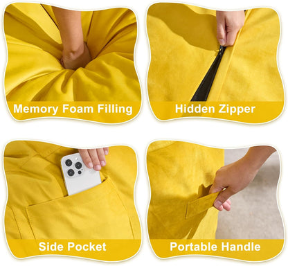 Hobestluk 3FT Bean Bag Chair Giant Bean Bag Chairs for Adults Large Bean Chairs with Removable Cover, Beanbag Chair with Filler, Adult Bean Bag Chairs for Living Room, Bedroom