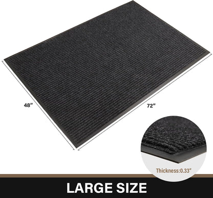 Large Front Door Mat, 72" x 48" Durable Front Doormat, Heavy Duty Large Welcome Door Matt for Home Entrance, No Slip Rubber Low Profile Door Mats for High Traffic Area