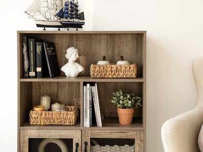 StorageWorks Water Hyacinth Baskets, Small Wicker Baskets for Organizing in Kitchen and Bathroom, 2-Pack