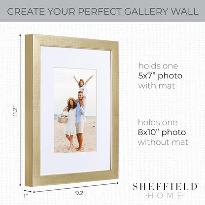 Sheffield Home 4 Piece Gallery Wall Frame Set, 8x10 Inch, Gold
