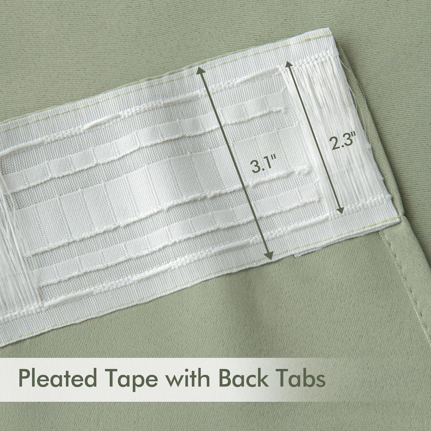 MIULEE Back Tab Sage Green Curtains 102 Inch Long 2 Panels Set for Living Room Bedroom, Rod Pocket/Pinch Pleated Light Blocking Thermal Insulated Room Darkening Floor to Ceiling Blackout Drapes