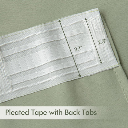 MIULEE Back Tab Sage Green Curtains 108 Inch Long 2 Panels Set for Living Room Bedroom Privacy, Rod Pocket/Pinch Pleated Light Blocking Extra Long Thermal Insulated Room Darkening Blackout Drapes