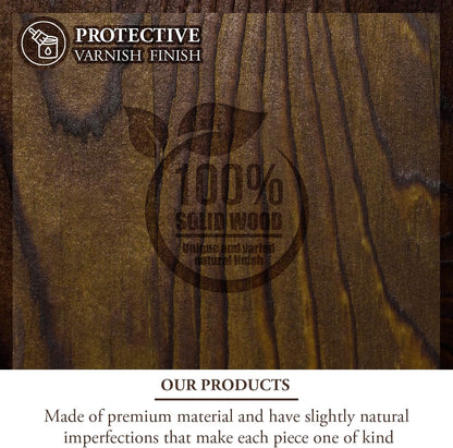 MyGift 14 Inch Wall Mounted Kitchen Spice Racks, Rustic Burnt Solid Wood and Black Metal Wire Geometric Hanging Organizers for Seasoning Jars or Condiment Bottles, Set of 3