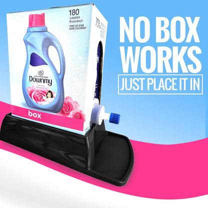 Skywin Laundry Detergent Holder For Eco Box Laundry Soap Dispenser - with Easy-to-Store Package - Less Plastic Liquid Detergent Dispenser (Black)