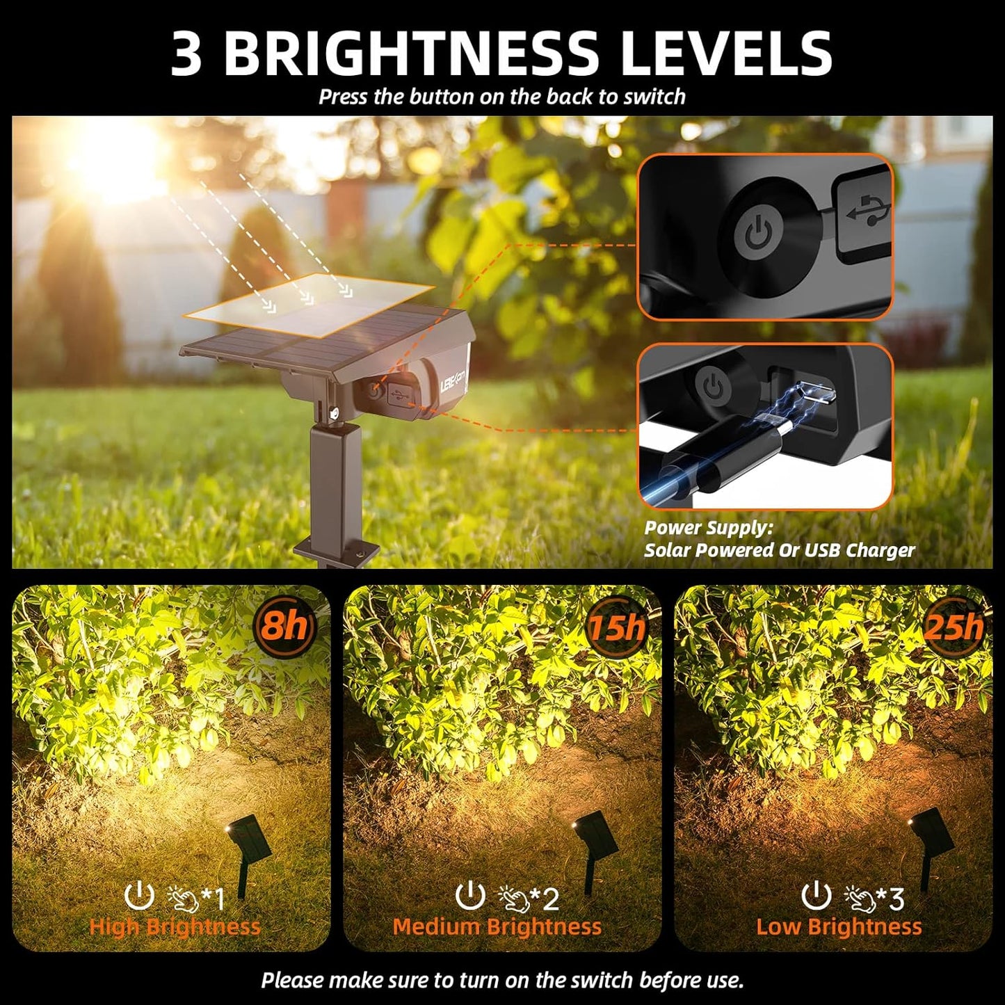 Solar Spot Lights Outdoor Landscape Lights, IP65 Outdoor Waterproof Spotlights, 40 LED's Outdoor Solar Lights for Yard Palm Trees Driveway Patio Pool 10 Pack