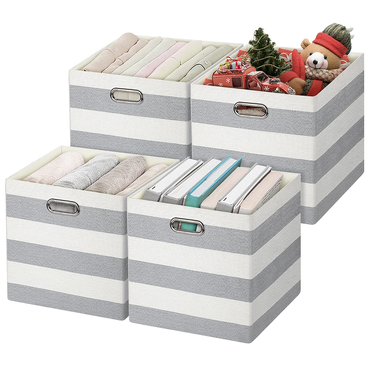 Posprica 3X Thicker Storage Bins Storage Cubes, 13×13 Fabric Storage Boxes Foldable Baskets