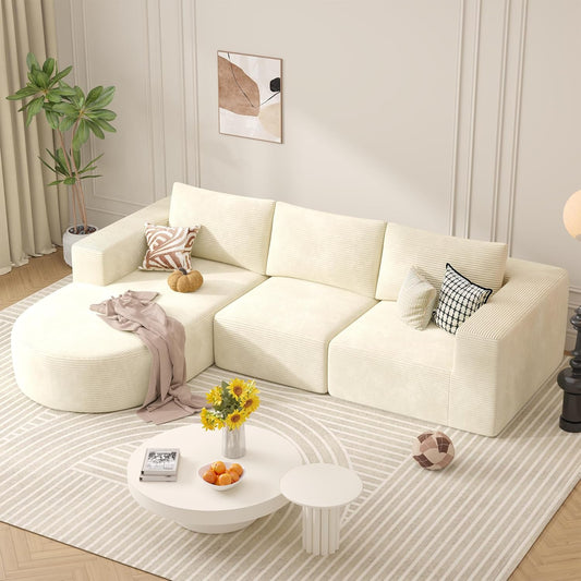 Modular Sectional Sofa with L-Shape Chaise,Cloud Sectional Modern Sleeper Couch with Deep