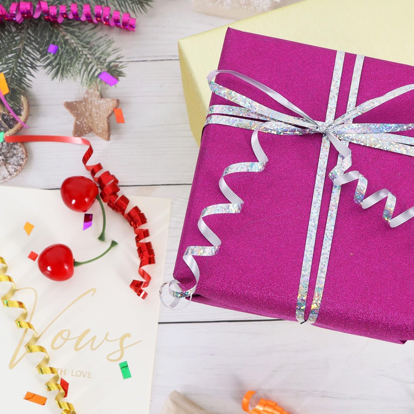 BEISHIDA 500 Yards Silver Ribbon Curling Crimped, Balloon String Shiny Metallic Roll for Gift Wrapping Ribbon for Birthday Party Festival Art Craft Decor Florist Flowers Decoration