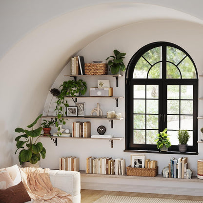 DINZI LVJ Long Wall Shelves, 39.4 Inch Large Floating Shelves Set of 2, Wide Display Shelf Wall Mounted with Brackets, Easy Hanging for Living Room, Toilet, Office, Bedroom, Greige