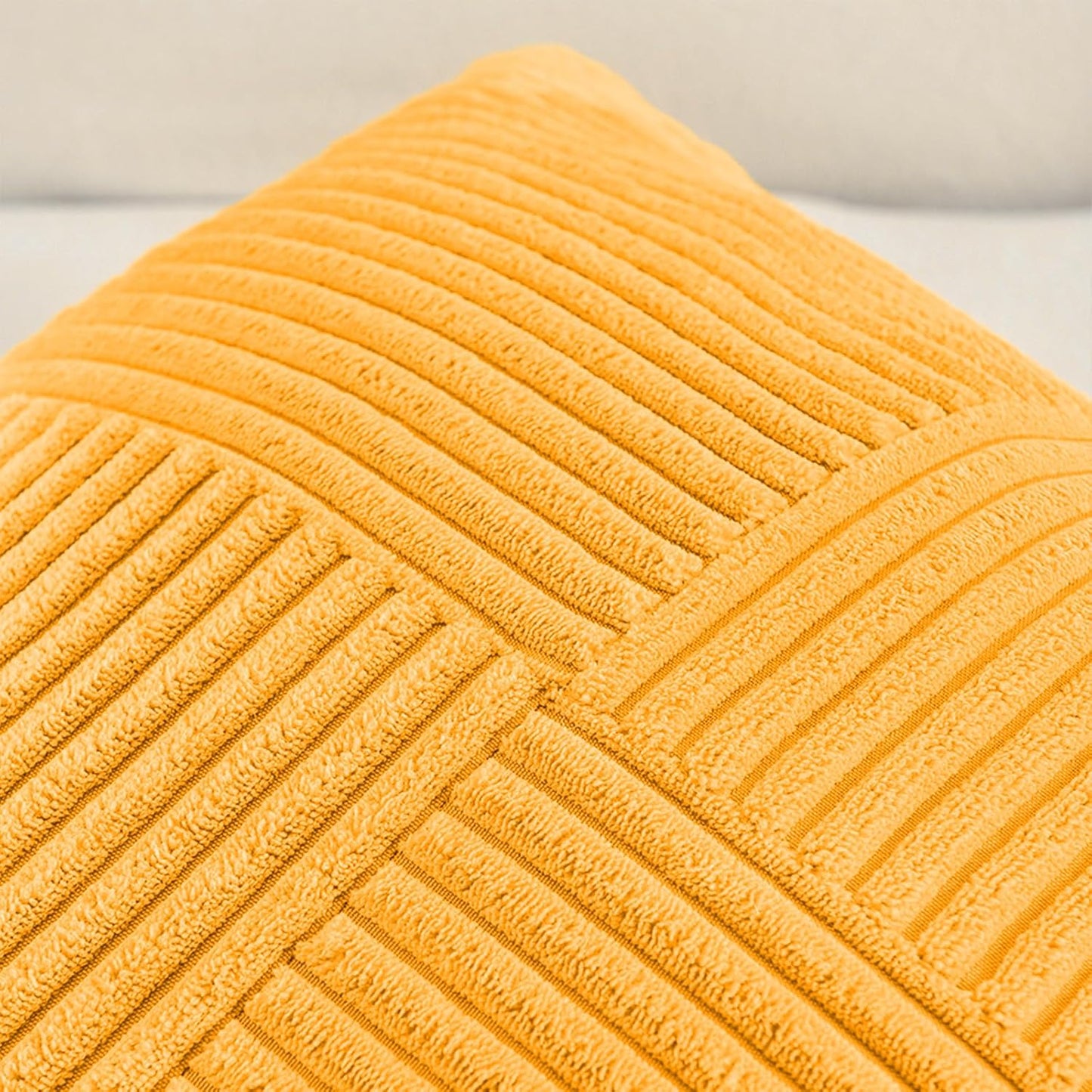 Fancy Homi 2 Packs Sunflower Yellow Spring Decorative Throw Pillow Covers 20x20 Inch for Living Room Couch Bed Sofa, Gold Yellow Home Decor, Soft Corss Corduroy Patchwork Textured Cushion Case 50x50cm