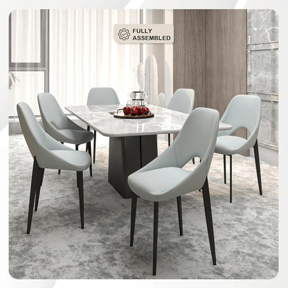LeisureMod Amalfi Upholstered Fabric Dining Chair – Modern Side Chair with Iron Legs, Mid-Century Accent Chair for Dining Room or Kitchen