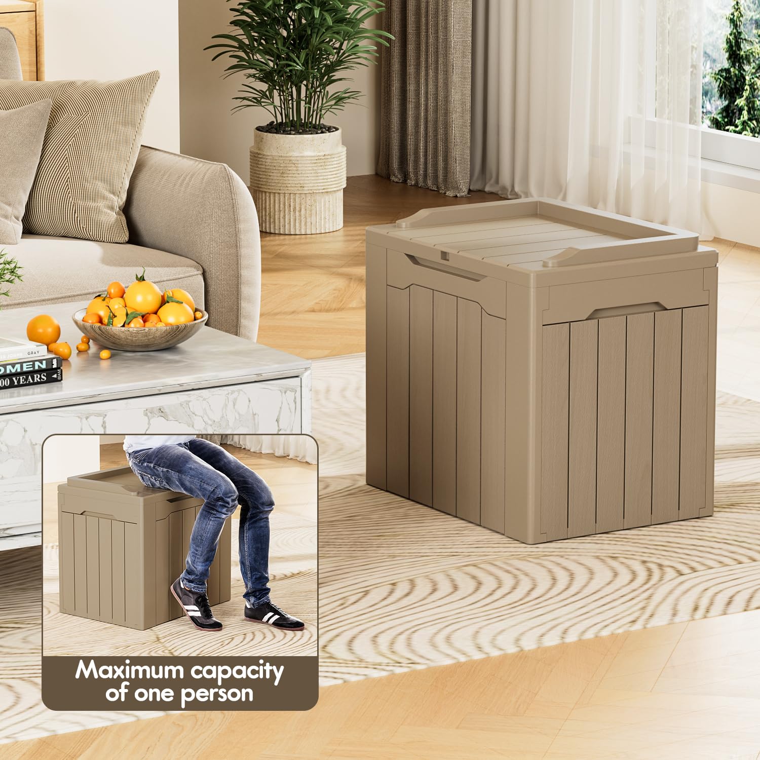 YESHOMY 30 Gal Plastic Storage Bins with Lid Stackable Box Organizers for Living Room, Office