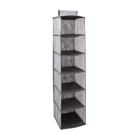 Simplify 6 Shelf Hanging Closet Organizer, Space Saver, Sweater & Clothing Shelves, Breathable