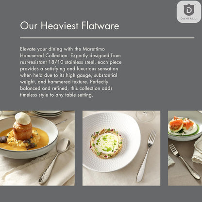 Hammered Silverware Set | Premium 18/10 Stainless Steel Flatware Service for 4 | Heavy-Duty & Dishwasher Safe | Built to Last (20-Piece, Marettimo Hammered)