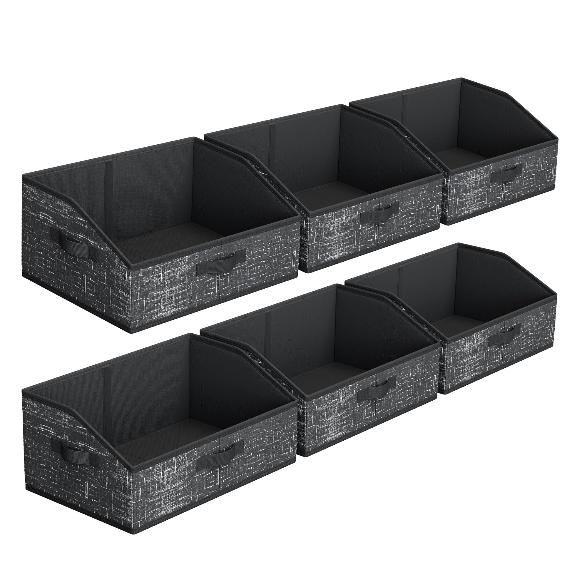 SONGMICS Storage Baskets, Set of 6, Foldable Closet Organizer for Shelves